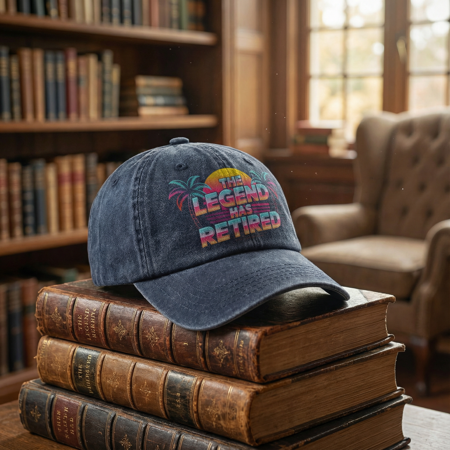 “The Legend Has Retired” Sunset Fadewave Icon Cap