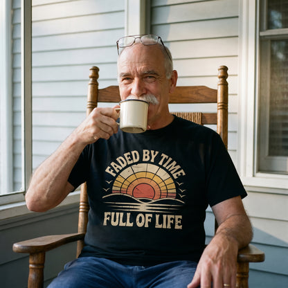 "Faded By Time. Full Of Life" Vintage T-Shirt