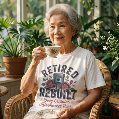 "Retired Rebuilt Body Contains Aftermarket Parts" Vintage T-Shirt