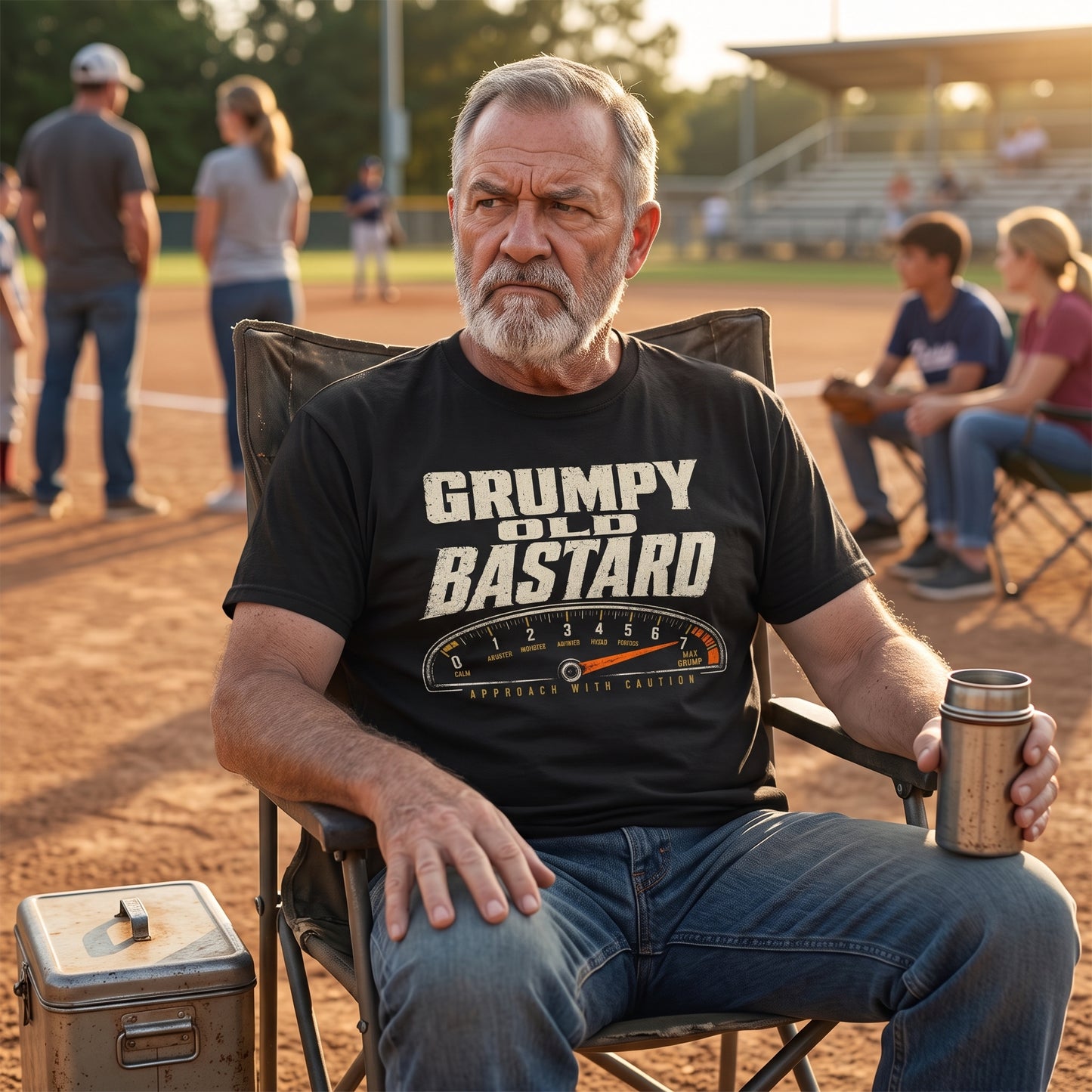 "Grumpy Old Bastard Approach with Caution" Vintage T-Shirt