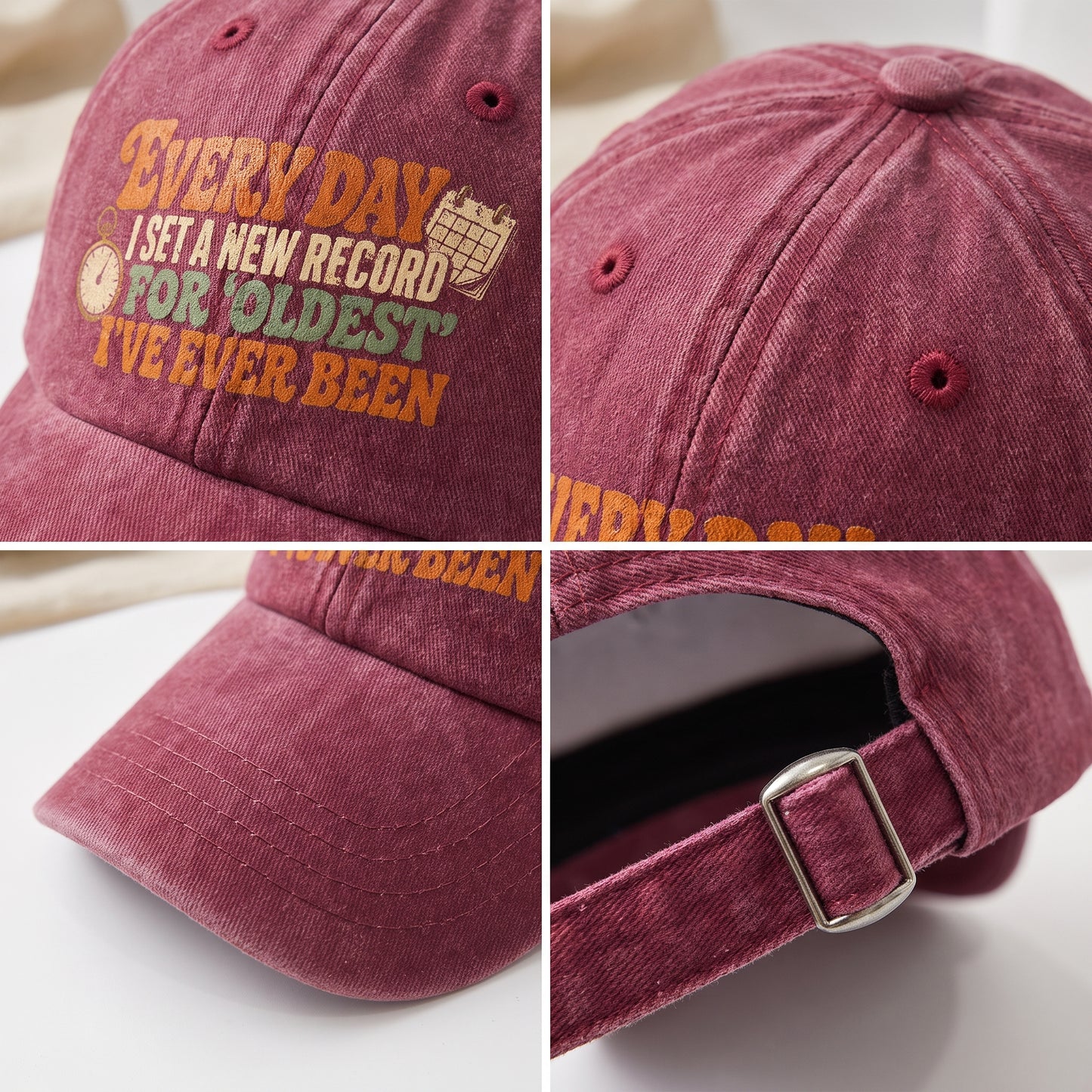 "Everyday I Set a New Record for Oldest I’ve Ever Been" Vintage Washed Cap