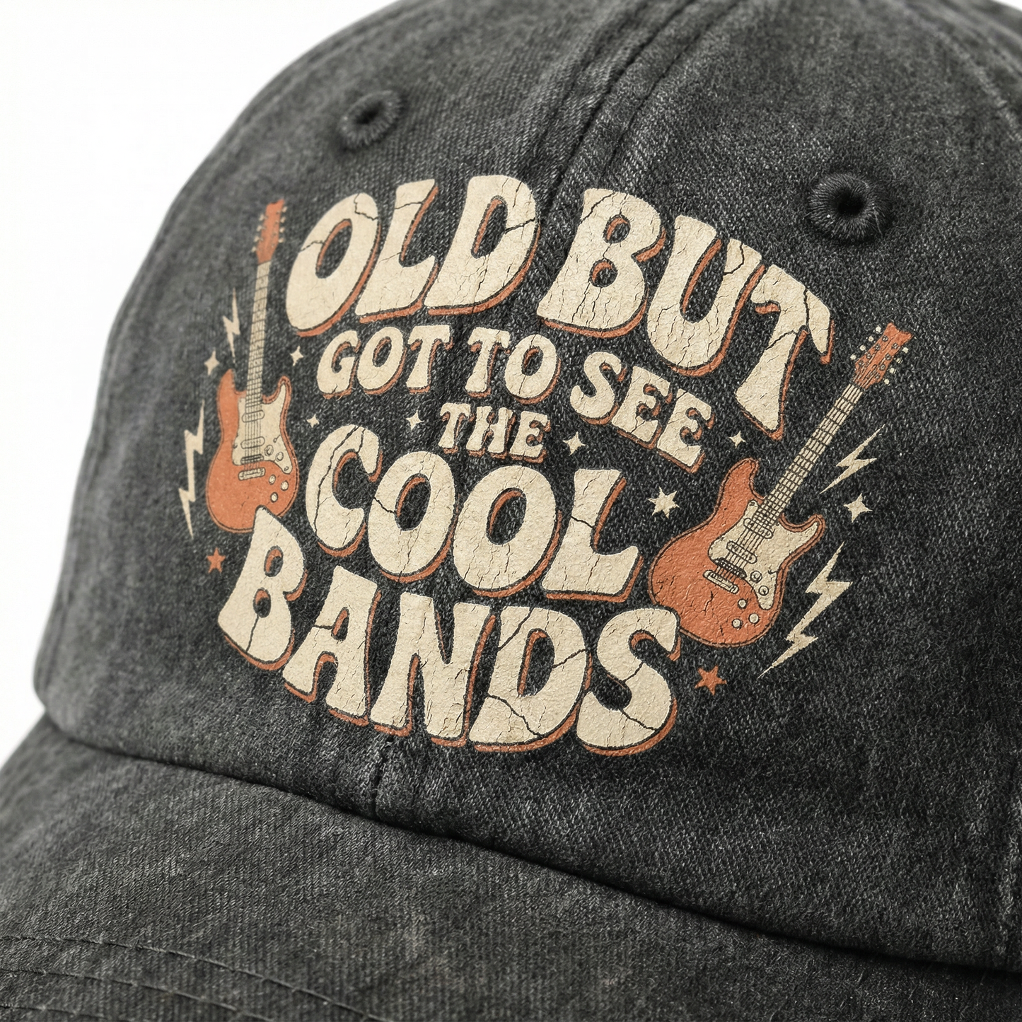 "Old But Got to See the Cool Bands" Vintage Guitar Cap
