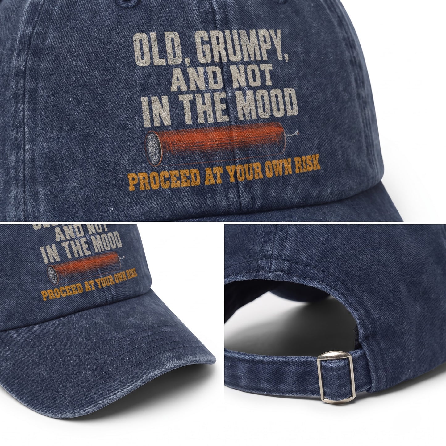"Old, Grumpy and Not in the Mood" Vintage Washed Cap