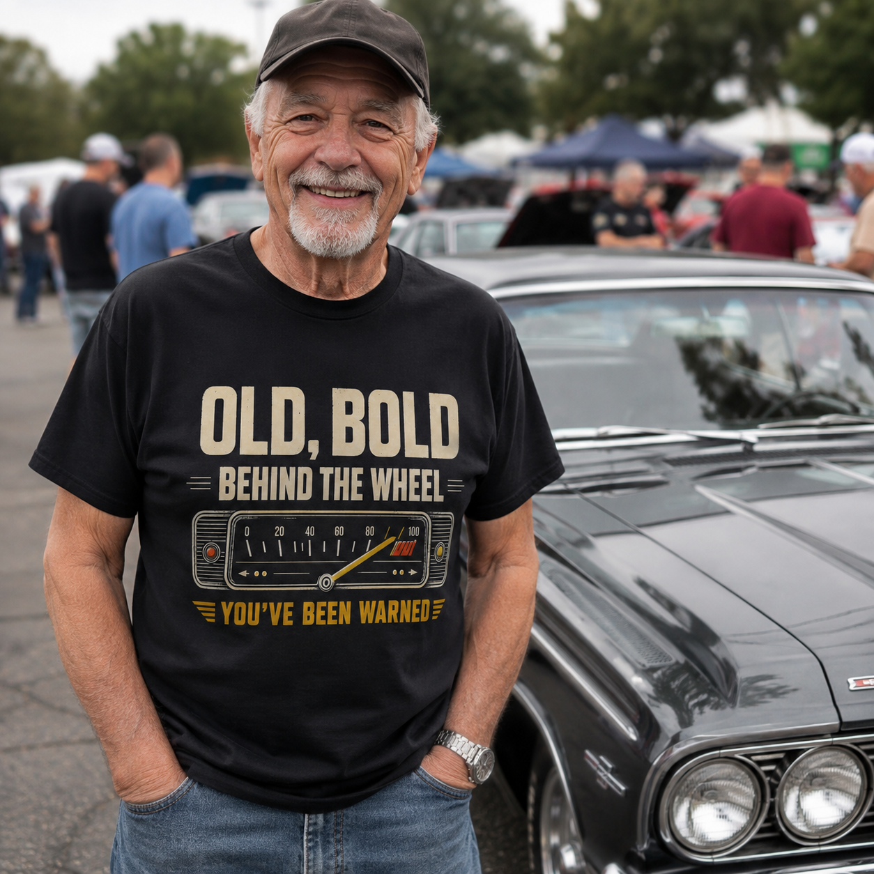 "Old, Bold, Behind The Wheel. You’ve Been Warned" Vintage T-Shirt