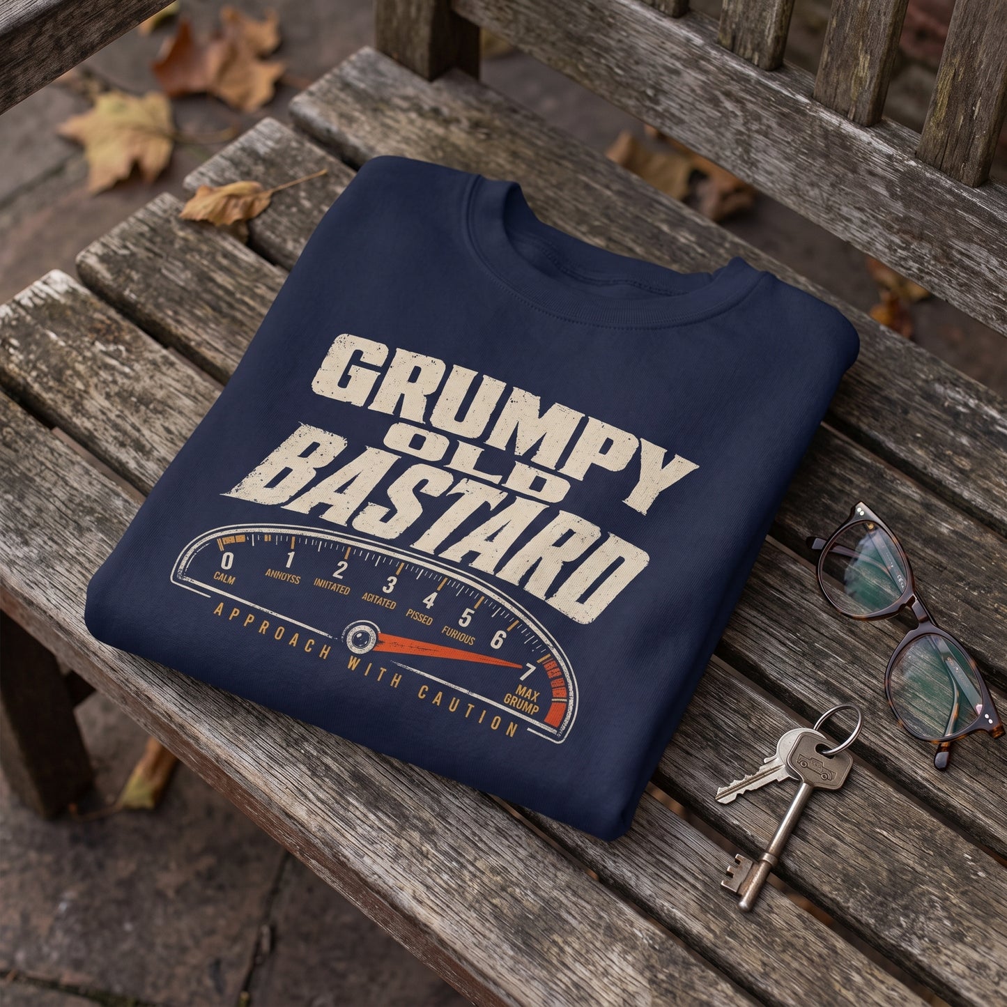 "Grumpy Old Bastard Approach with Caution" Vintage Sweatshirt