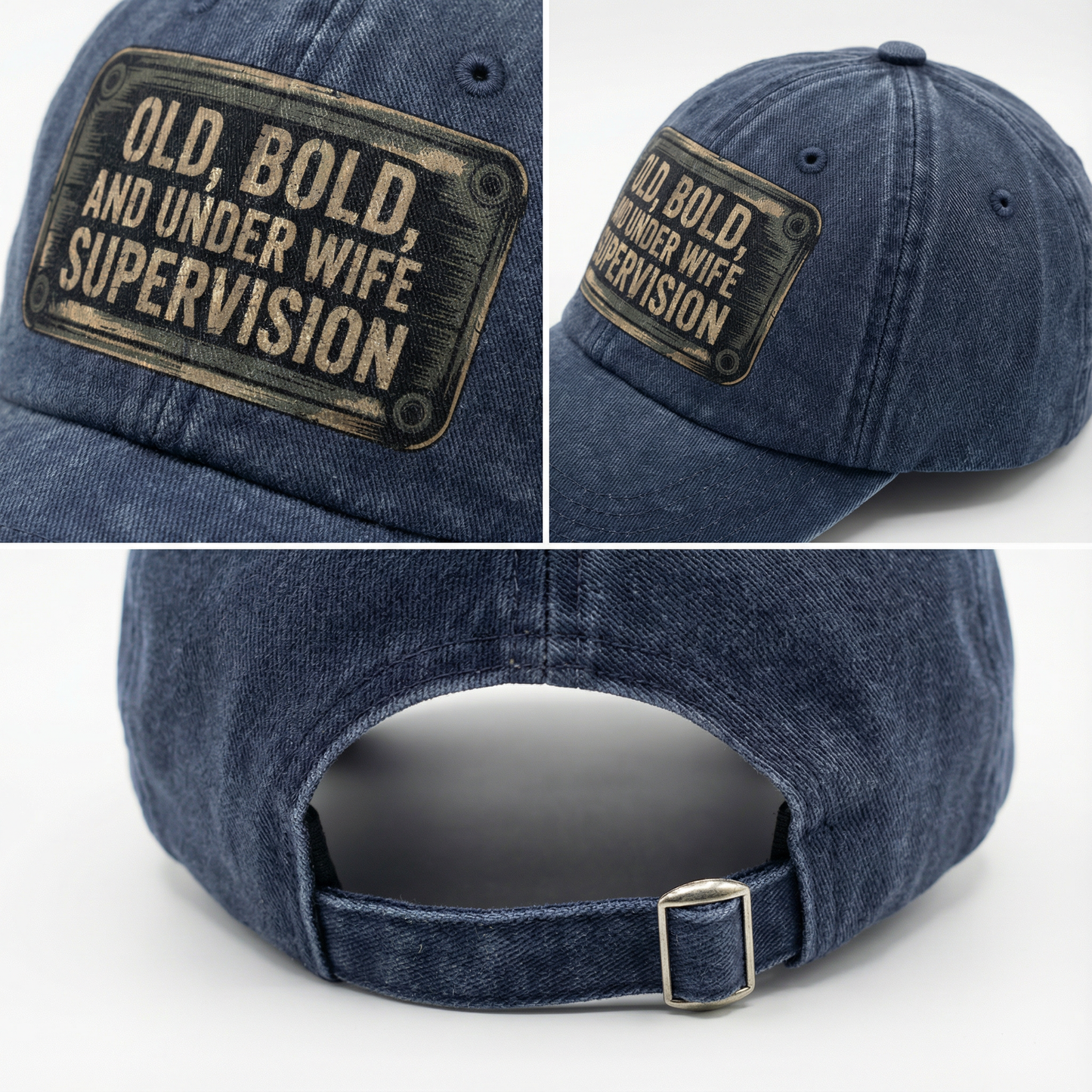 “Old, Bold, and Under Wife Supervision” Garage Grumble Plate Classic Cap