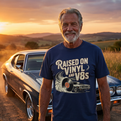 "Raised on Vinyl and V8s" Vintage T-Shirt