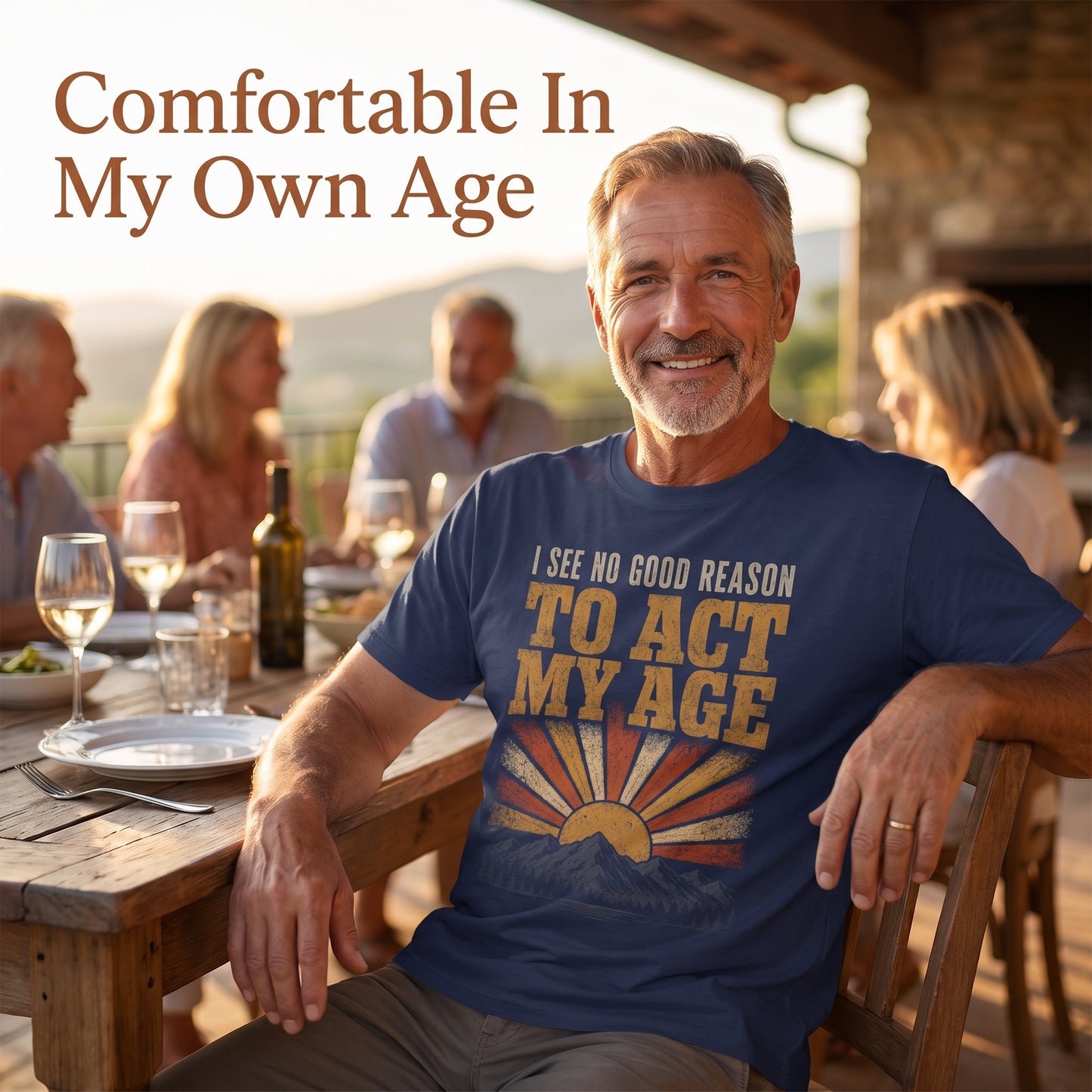 "I See No Good Reason To Act My Age" Funny Vintage T-Shirt