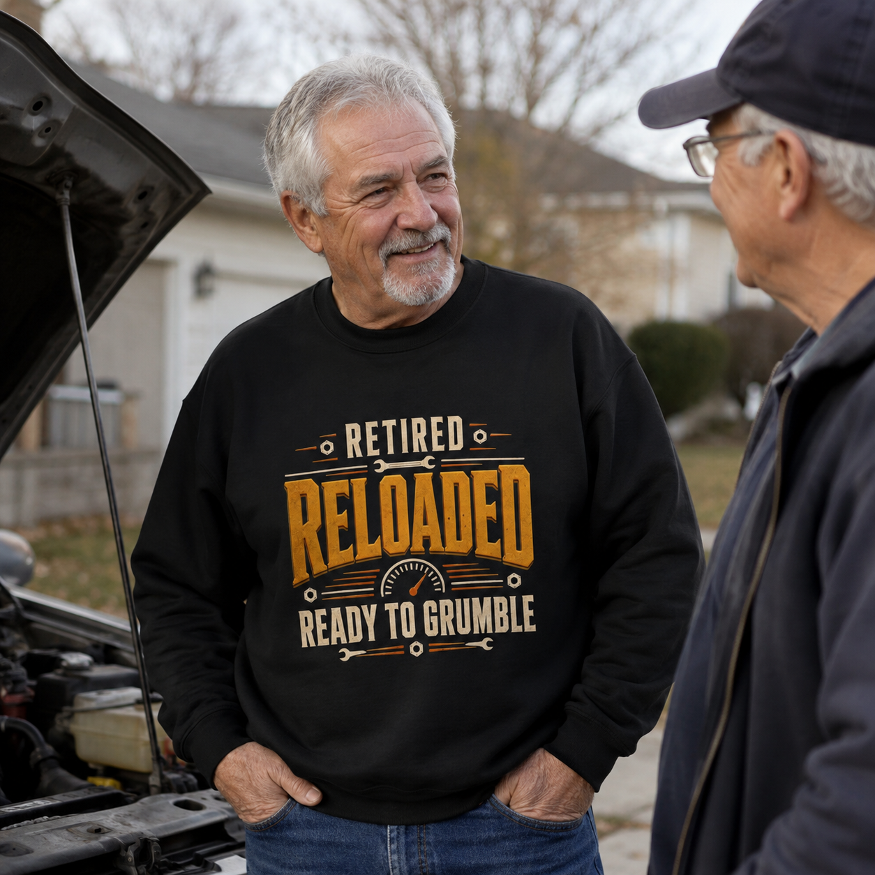 "Retired. Reloaded. Ready to Grumble" Vintage Sweatshirt