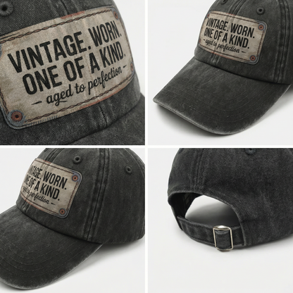 “Vintage. Worn. One Of A Kind. Aged To Perfection” Stitchplate Heritage Cap