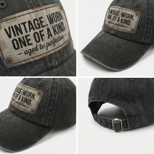“Vintage. Worn. One Of A Kind. Aged To Perfection” Stitchplate Heritage Cap