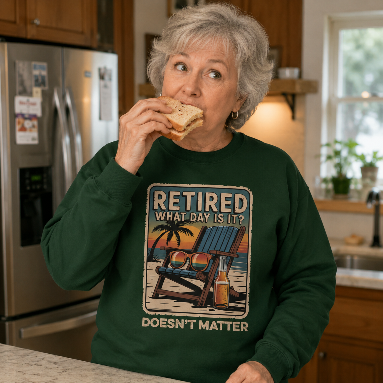 "Retired. What Day Is It Doesn’t Matter" Vintage Sweatshirt
