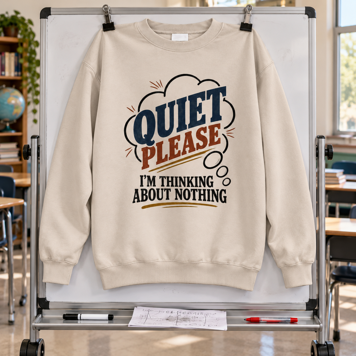 "Quiet Please. I'm Thinking About Nothing" Vintage Sweatshirt