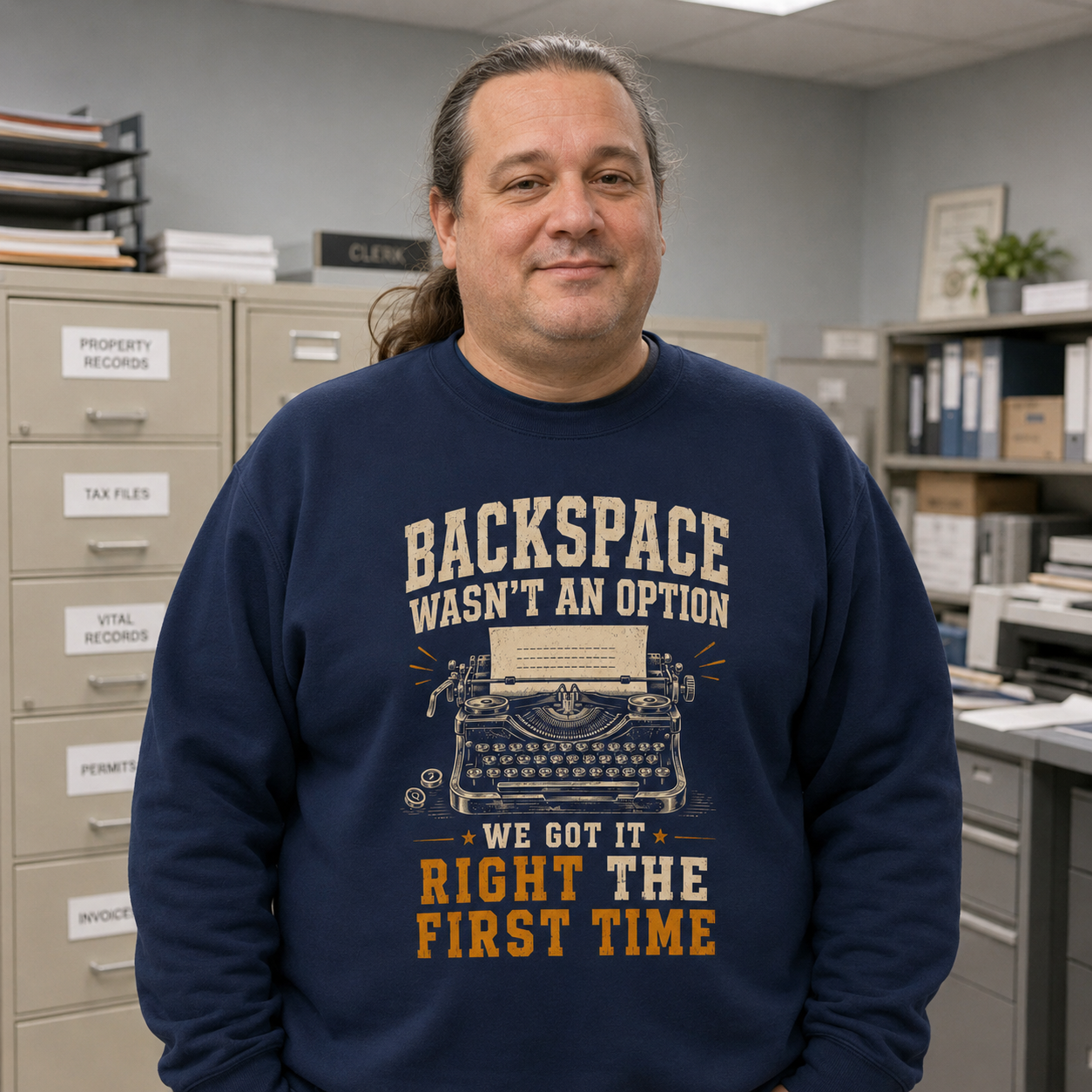 "Backspace Wasn't An Option. We Got It Right The First Time" Vintage Sweatshirt