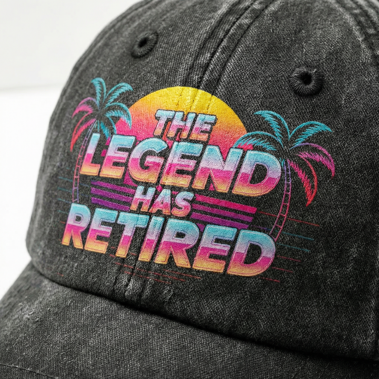“The Legend Has Retired” Sunset Fadewave Icon Cap
