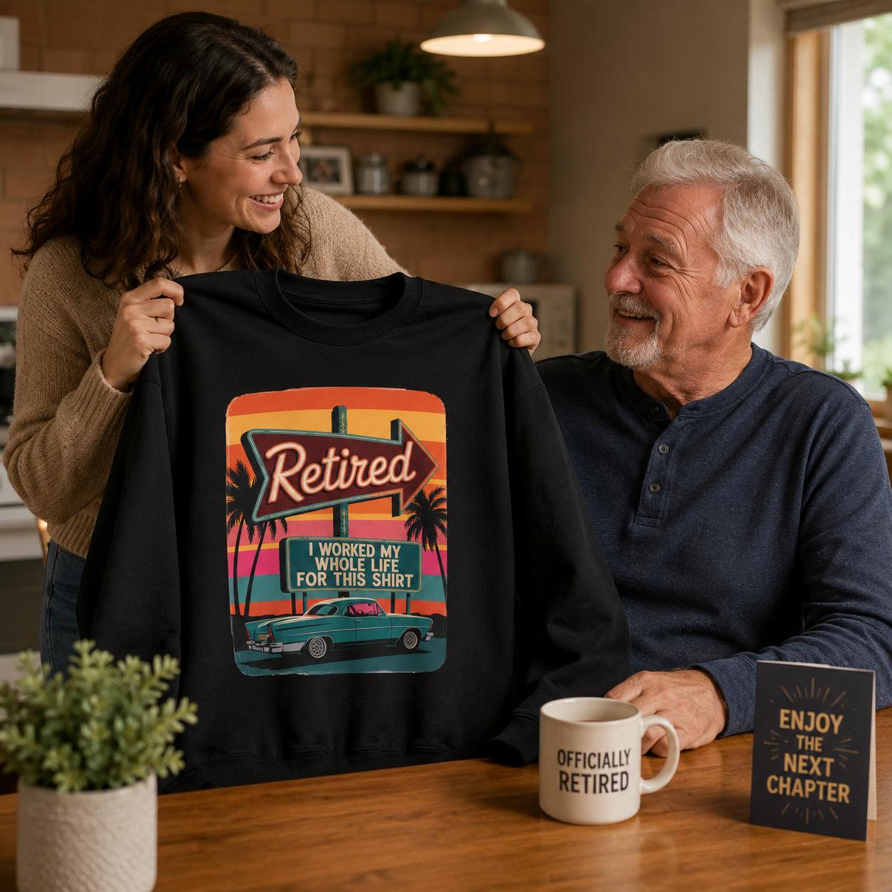"Retired. I Worked My Whole Life for This Shirt" Vintage Sweatshirt