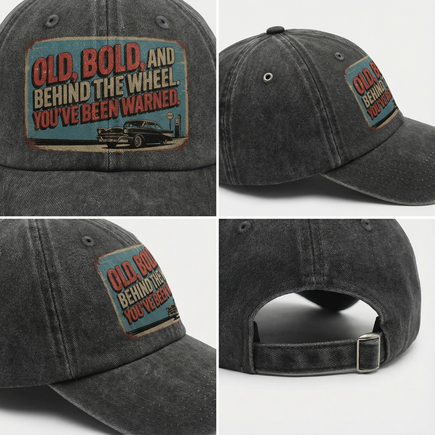 “Old, Bold, And Behind The Wheel. You’ve Been Warned.” Retro Pitstop Rebel Cap