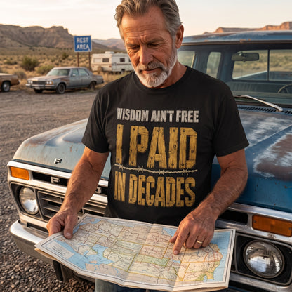 "Wisdom Ain’t Free. I Paid in Decades" Vintage T-Shirt