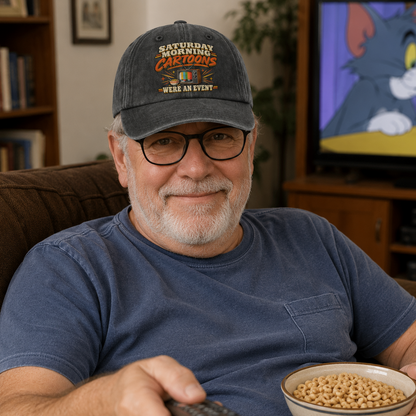 "Saturday Morning Cartoons Were an Event" Vintage Washed Cap