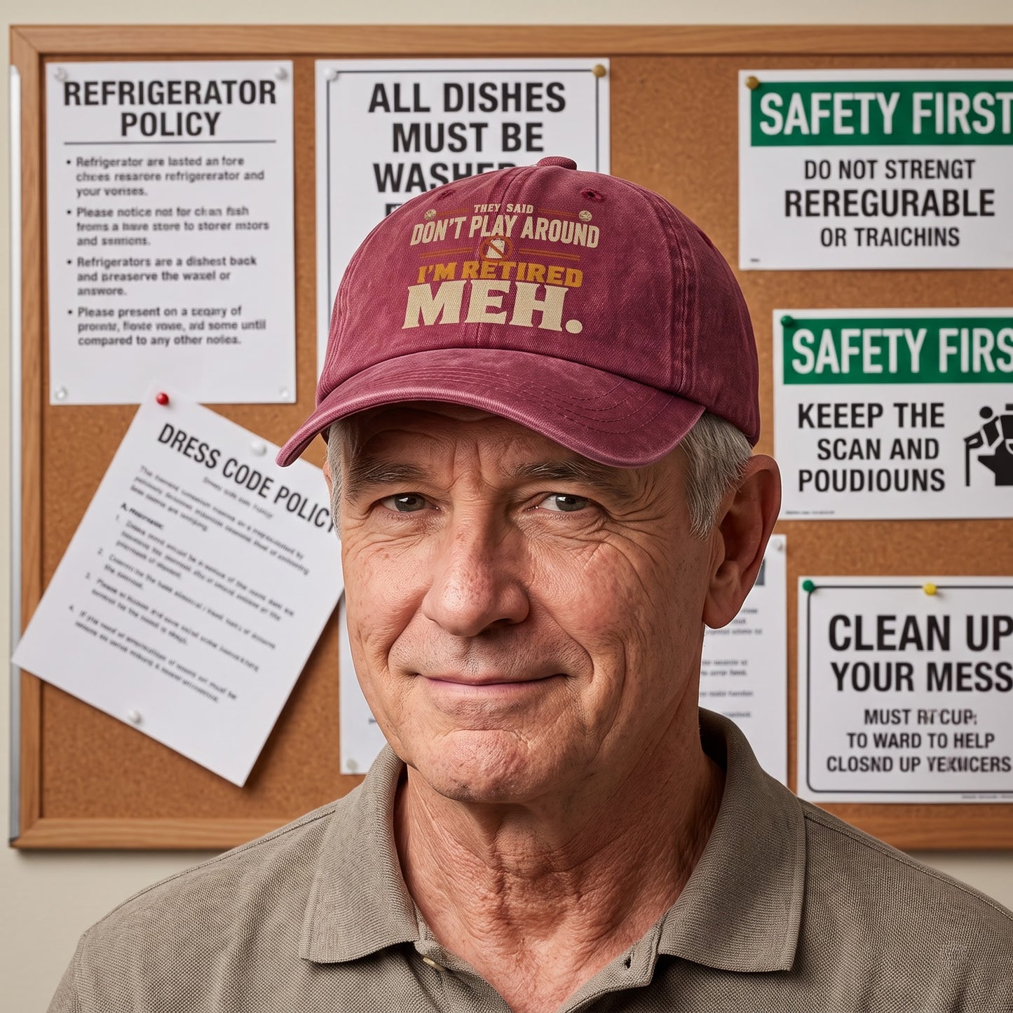 "They Said Don't Play Around. I'm Retired. Meh" Vintage Washed Cap