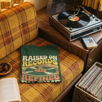 "Raised On Records. Refined By Time" Vintage T-Shirt