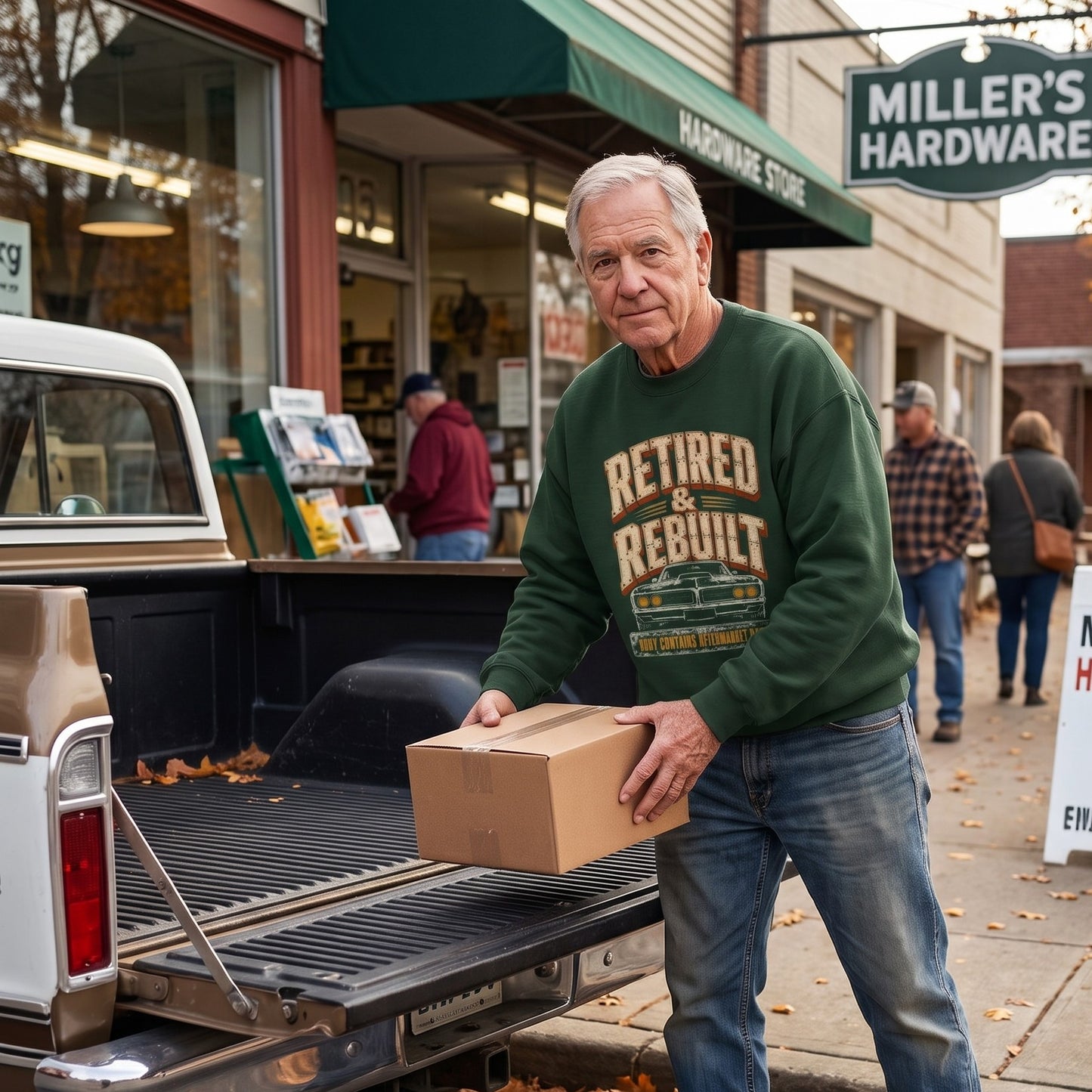 "Retired and Rebuilt. Body Contains Aftermarket Parts" Still Running Vintage Sweatshirt