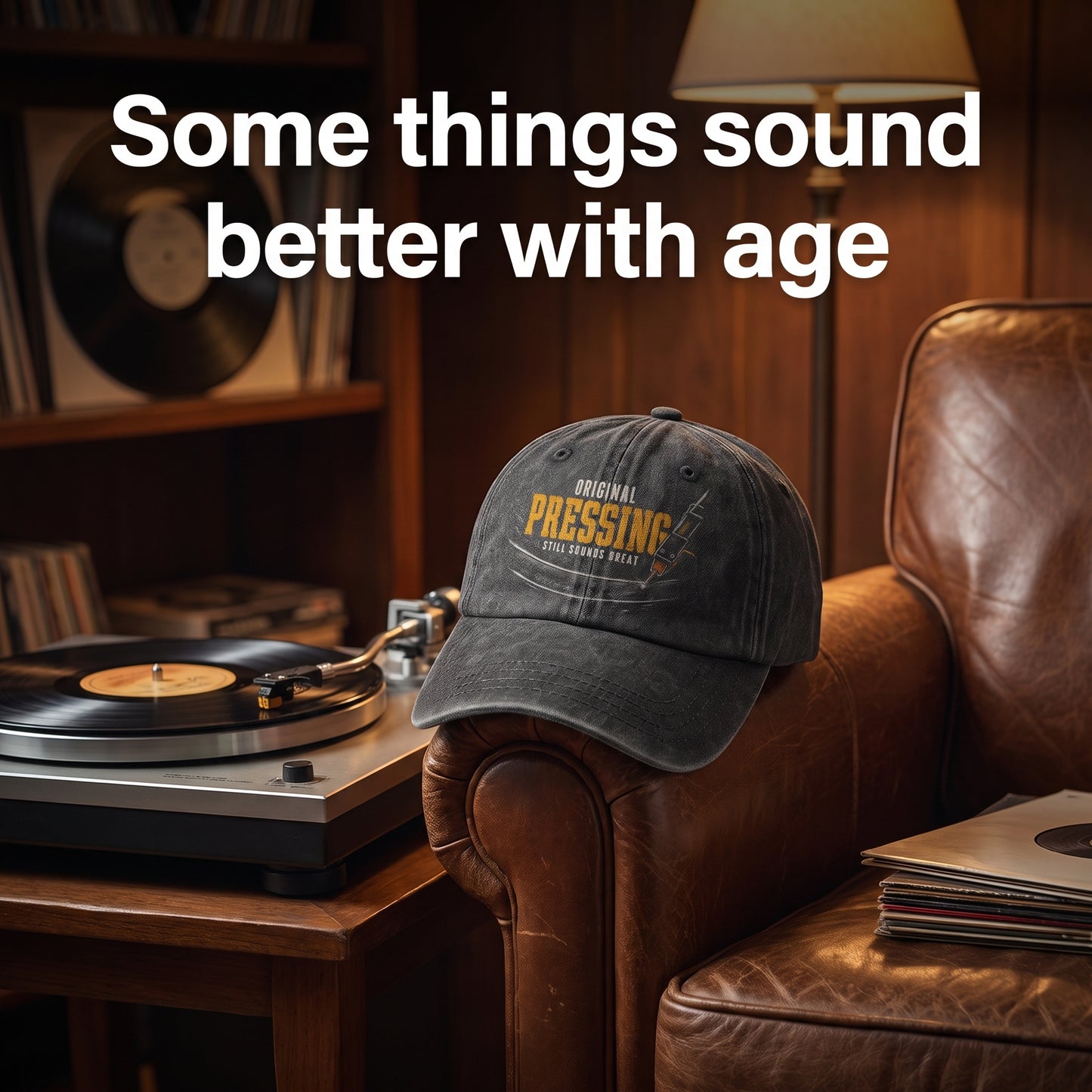 "Original Pressing Still Sounds Great" Vintage Washed Cap