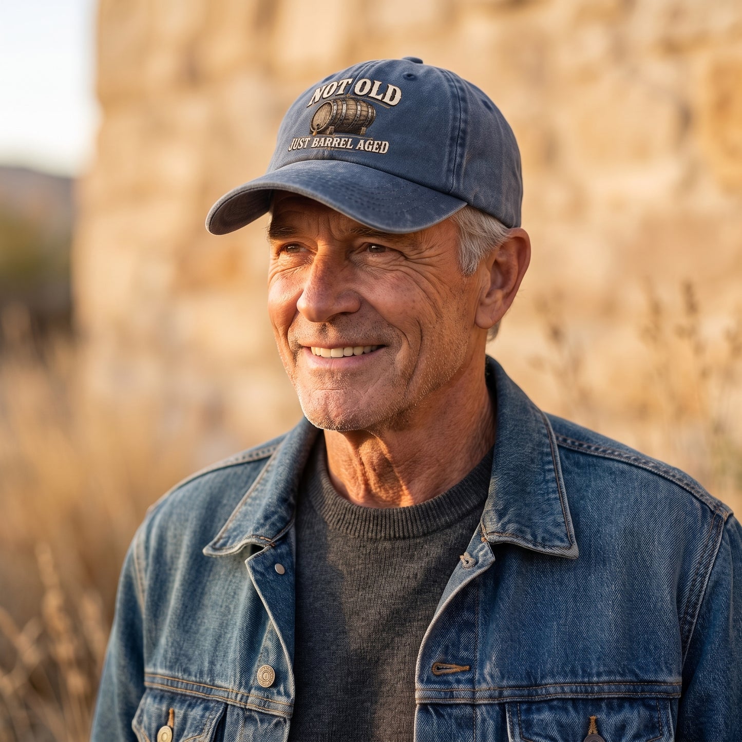 "Not Old, Just Barrel Aged" Vintage Washed Cap