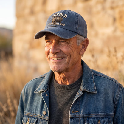 "Not Old, Just Barrel Aged" Vintage Washed Cap