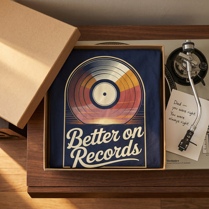 "Better On Records" Vinyl Music Vintage T-Shirt