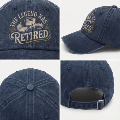 “The Legend Has Retired” Western Signage Legacy Cap