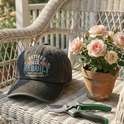 "Retired Rebuilt Body Contains Aftermarket Parts" Vintage Washed Cap