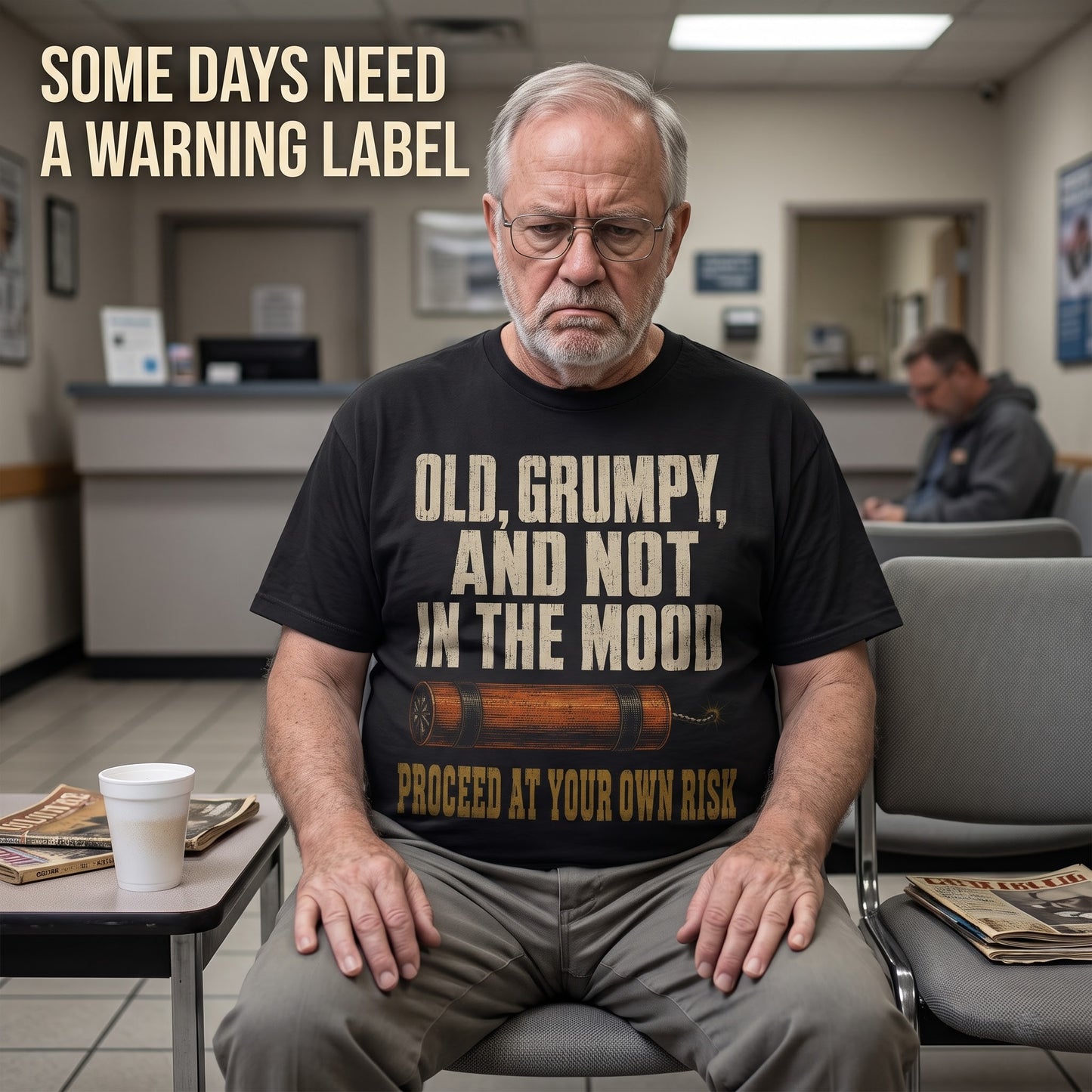"Old, Grumpy and Not in the Mood" Vintage T-Shirt