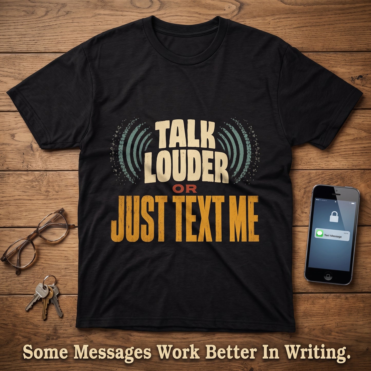 "Talk Louder or Just Text Me" Funny Vintage T-Shirt