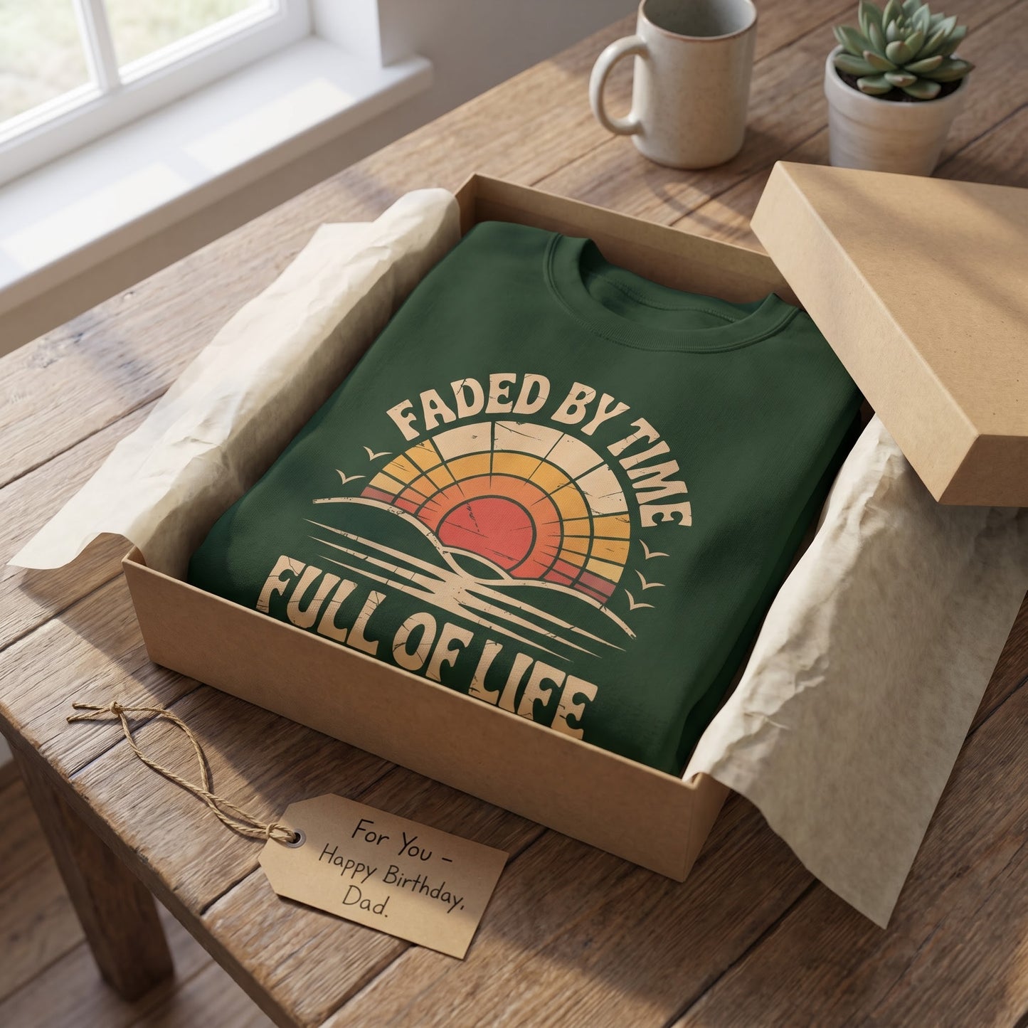"Faded By Time. Full Of Life" Vintage Sweatshirt