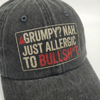 The "Straight Shooter" Cap - Grumpy? Nah. Just Honest - Faded Print Cap