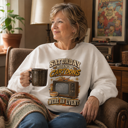 "Saturday Morning Cartoons Were an Event" Vintage Sweatshirt
