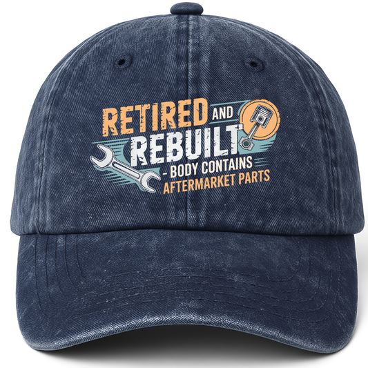 Navy vintage washed cap with High Mileage printed front design