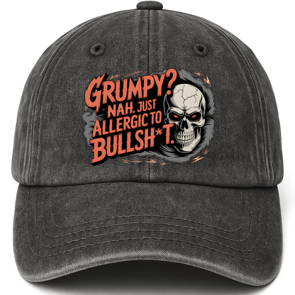 Black vintage washed cap with B.S. Eliminator printed front design