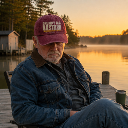 "Grumpy Old Bastard Approach with Caution" Vintage Washed Cap
