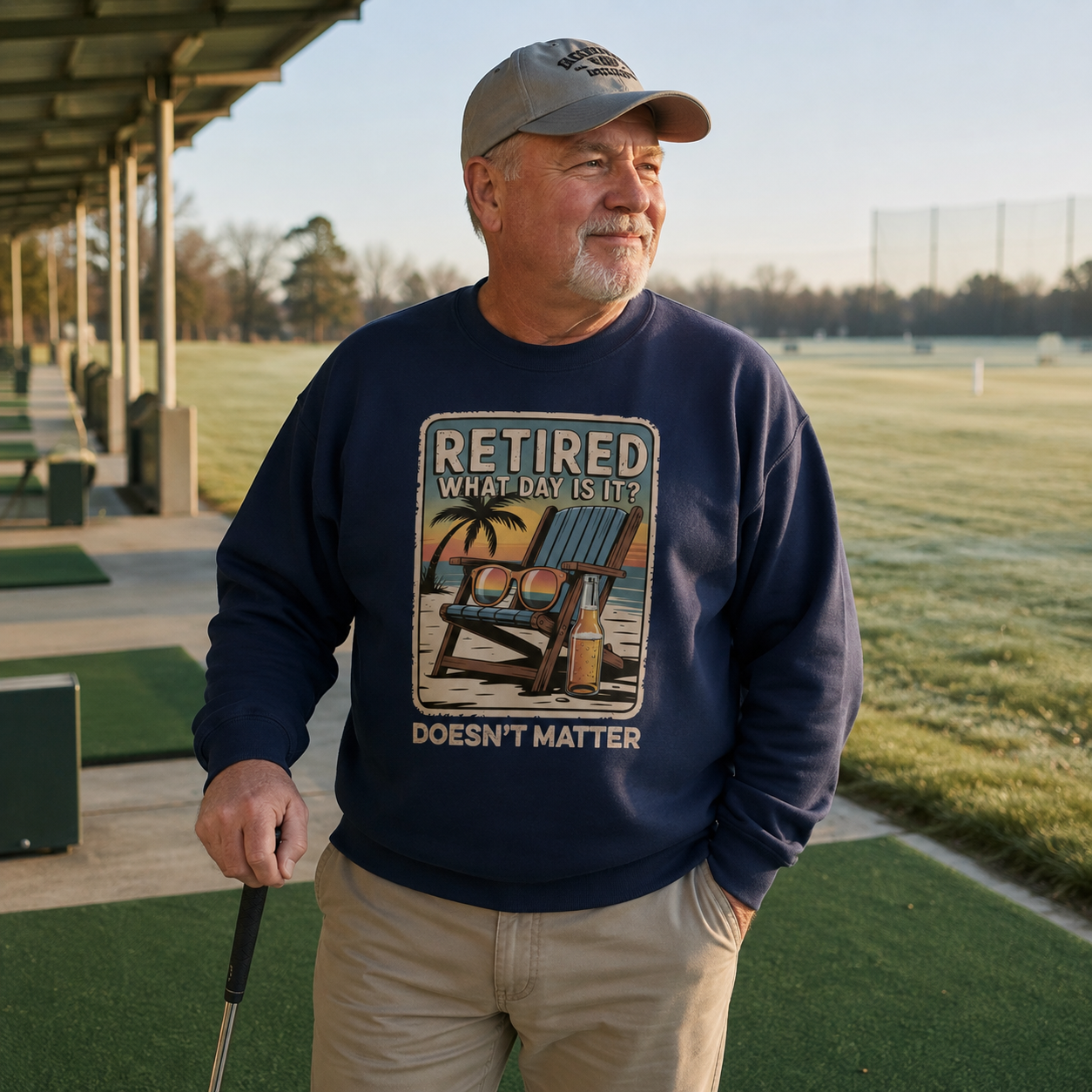 "Retired. What Day Is It Doesn’t Matter" Vintage Sweatshirt