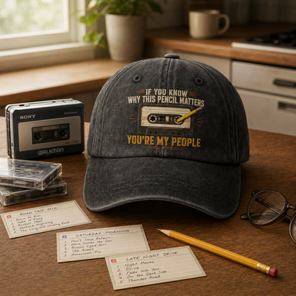 "If You Know Why This Pencil Matters, You're My People" Vintage Washed Cap