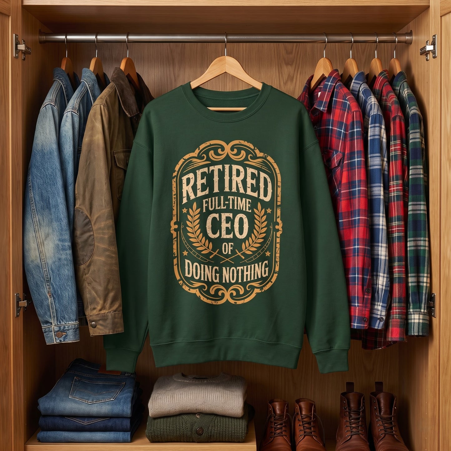 "Retired. Full-time CEO of Doing Nothing" Vintage Sweatshirt