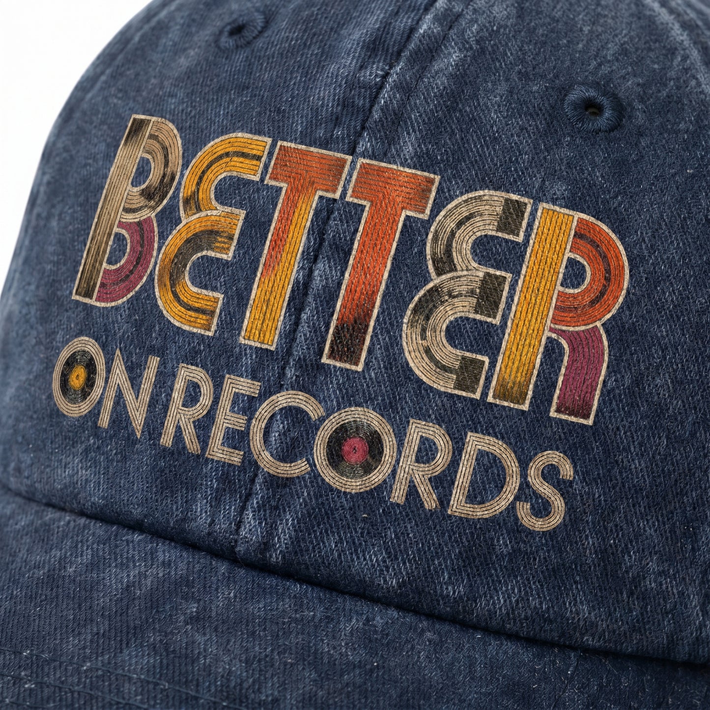 "Better On Records" Vinyl Music Washed Cap