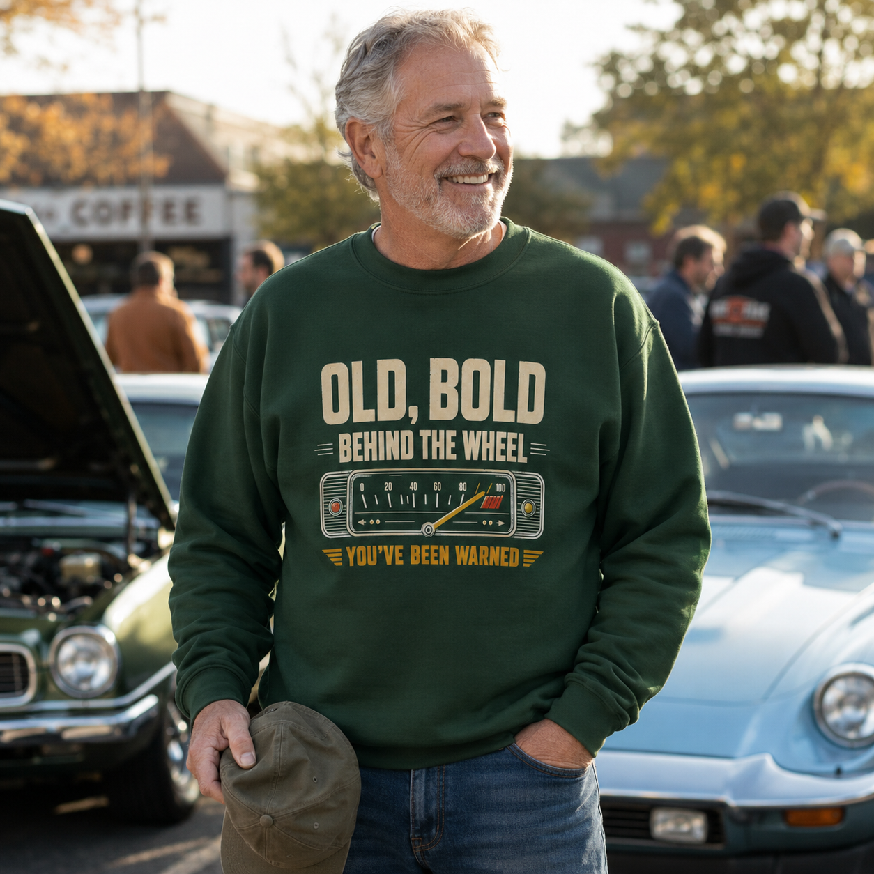 "Old, Bold, Behind The Wheel. You’ve Been Warned" Vintage Sweatshirt