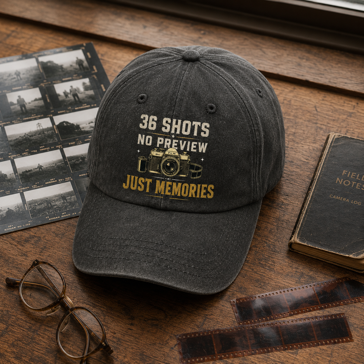 "36 Shots. No Preview. Just Memories" Vintage Washed Cap