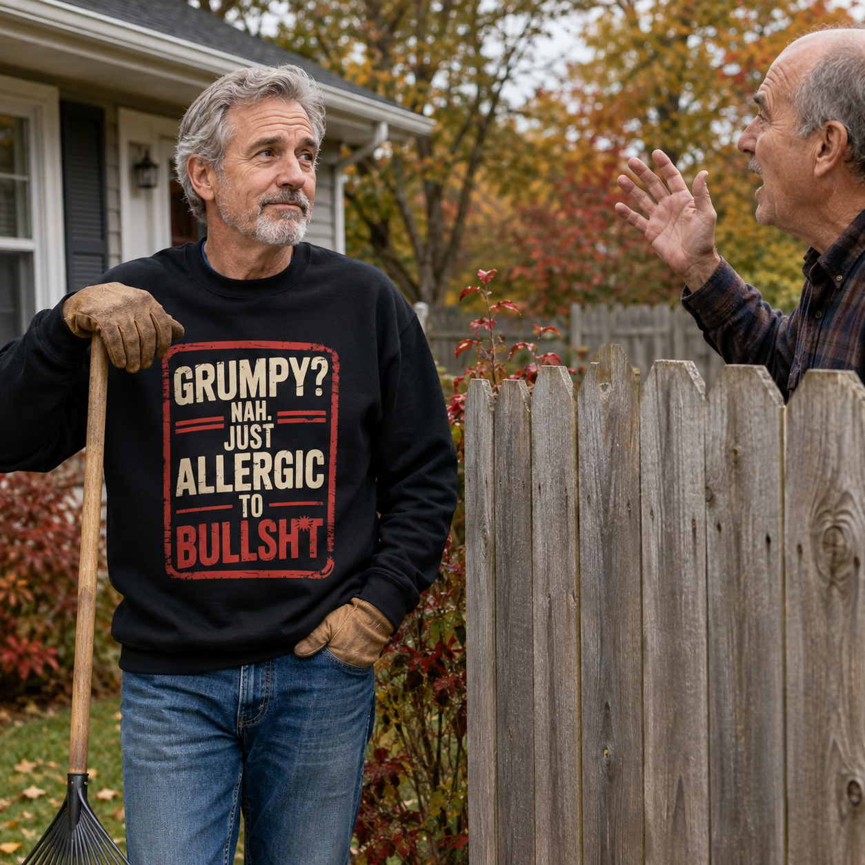 "Grumpy Nah. Just Allergic to Bullsht" Vintage Sweatshirt