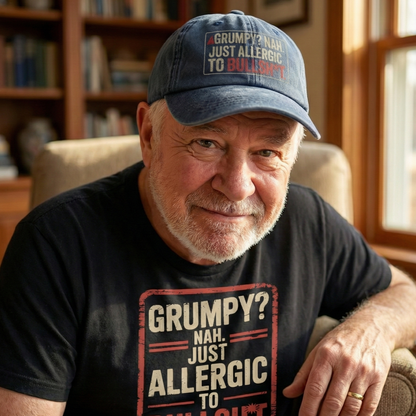 The "Straight Shooter" Cap - Grumpy? Nah. Just Honest - Faded Print Cap