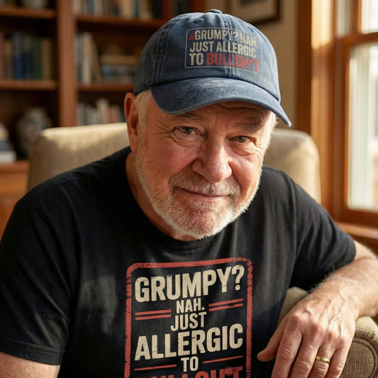 The "Straight Shooter" Cap - Grumpy? Nah. Just Honest - Faded Print Cap