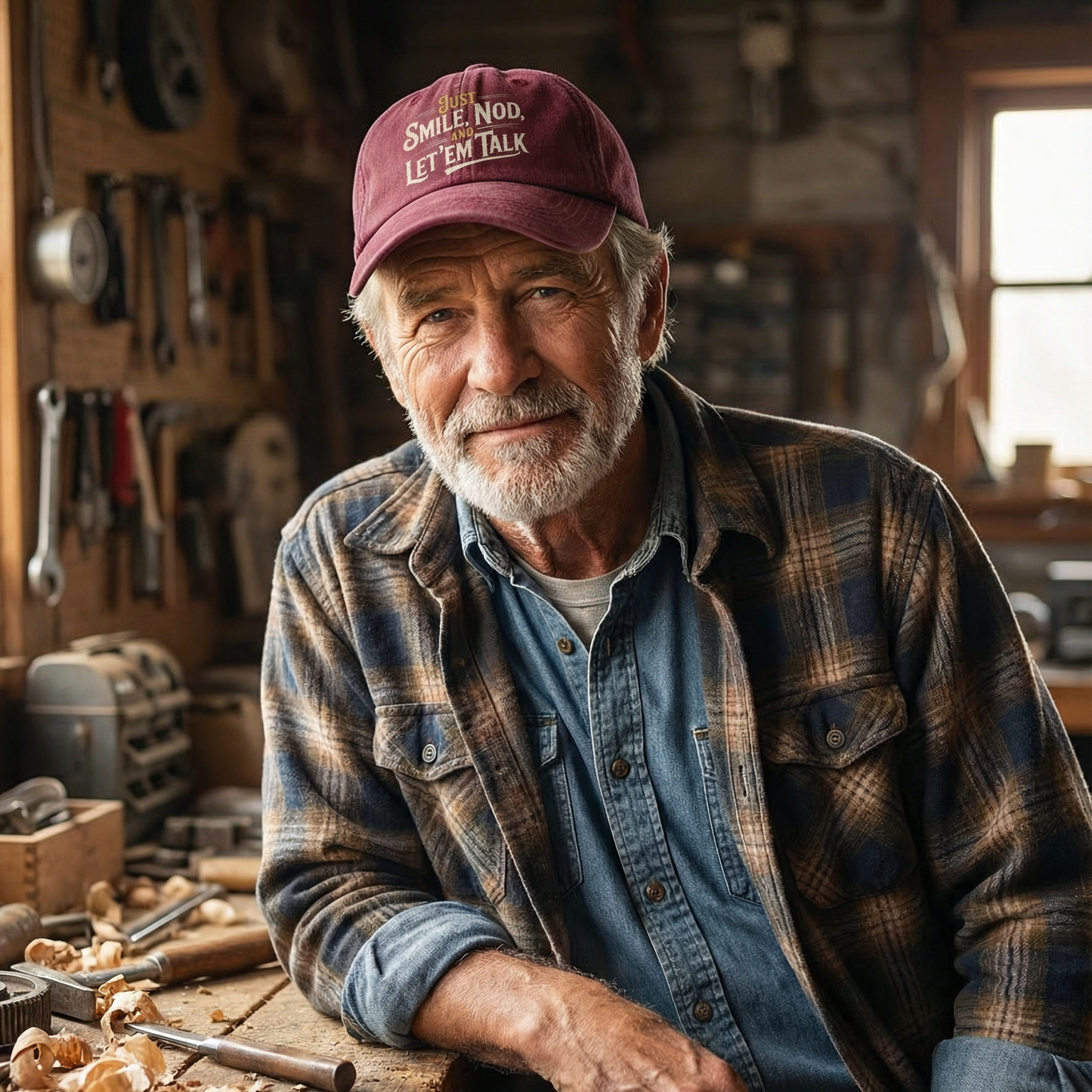 "Just Smile, Nod and Let ’Em Talk" Vintage Washed Cap